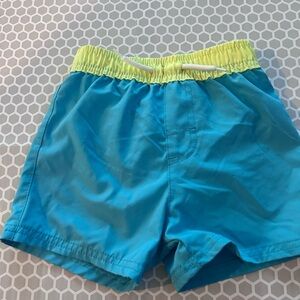 Wonder Nation Aqua & Yellow Swim Trunks Boy

Size 2T